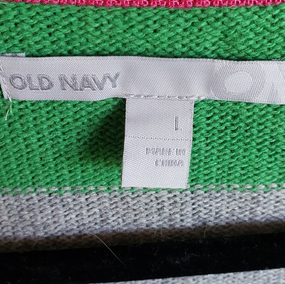 Old Navy L vneck gray/green long sleeve sweater - Picture 3 of 3